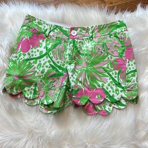 Lilly Pulitzer Pink/Green Floral Buttercup Shorts